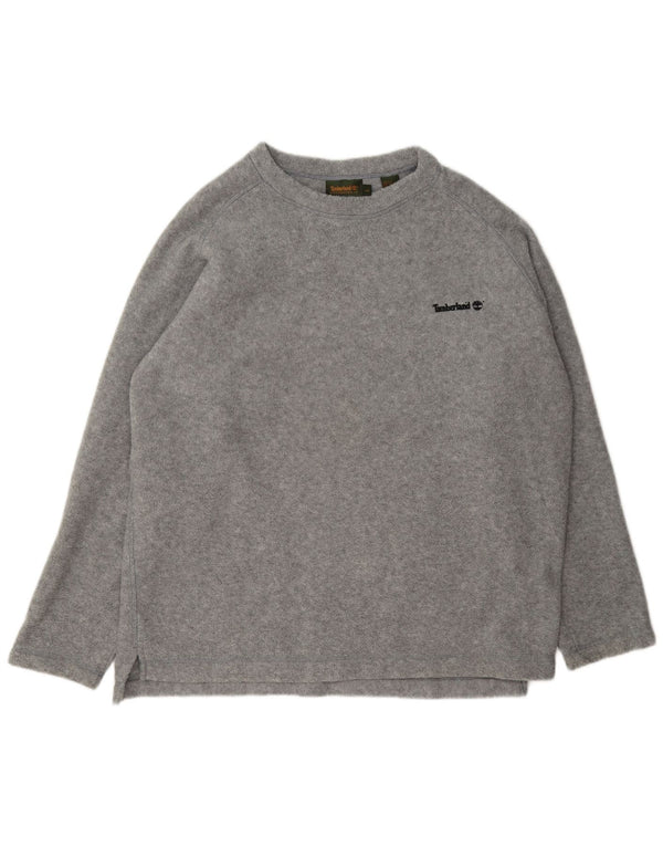 Timberland Mens Fleece Jumper Large Grey Flecked Polyester