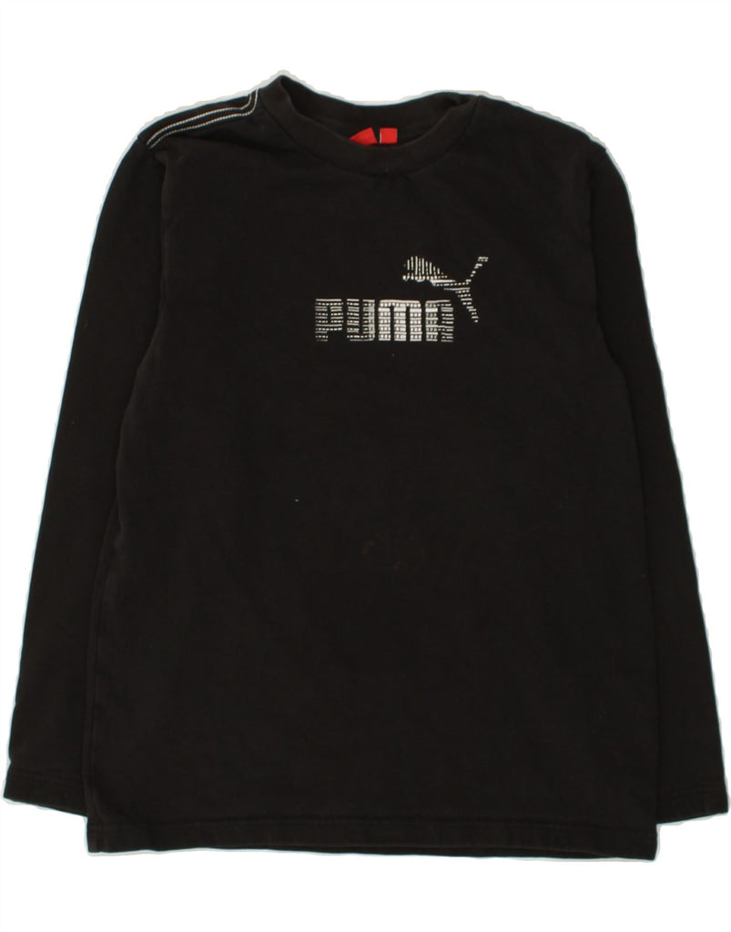 PUMA Boys Graphic Top Long Sleeve 13-14 Years Black Cotton | Vintage Puma | Thrift | Second-Hand Puma | Used Clothing | Messina Hembry 