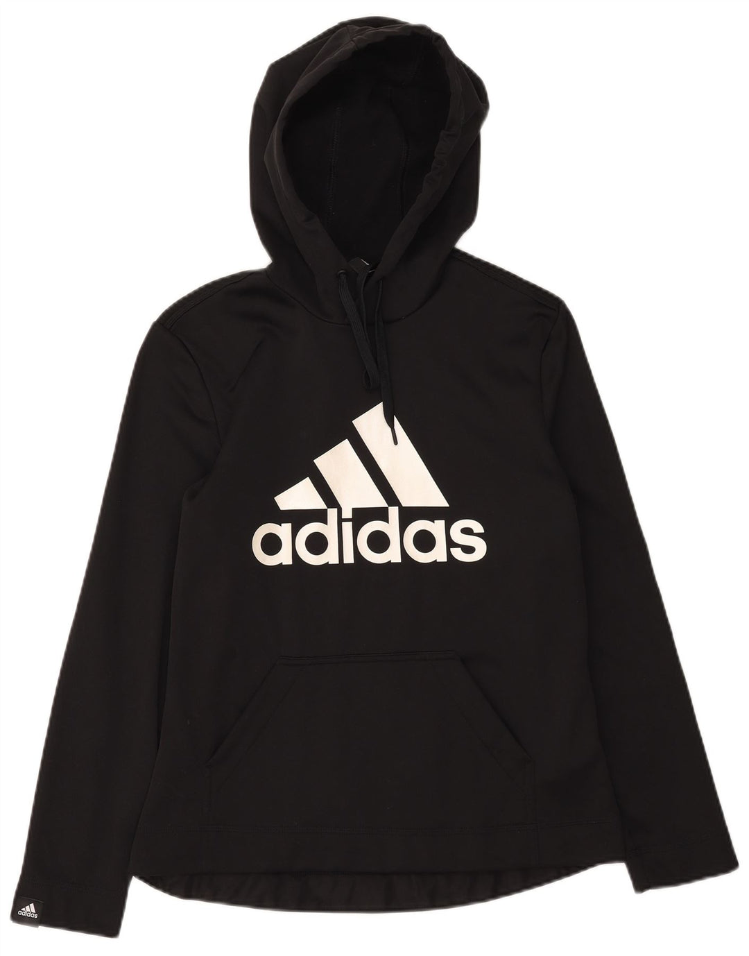 Adidas Womens Graphic Hoodie Jumper UK 12/14 Medium Black Polyester