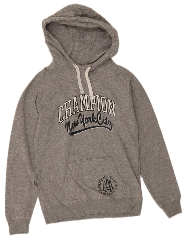 Champion Womens New York City Graphic Hoodie Jumper UK 10 Small Grey