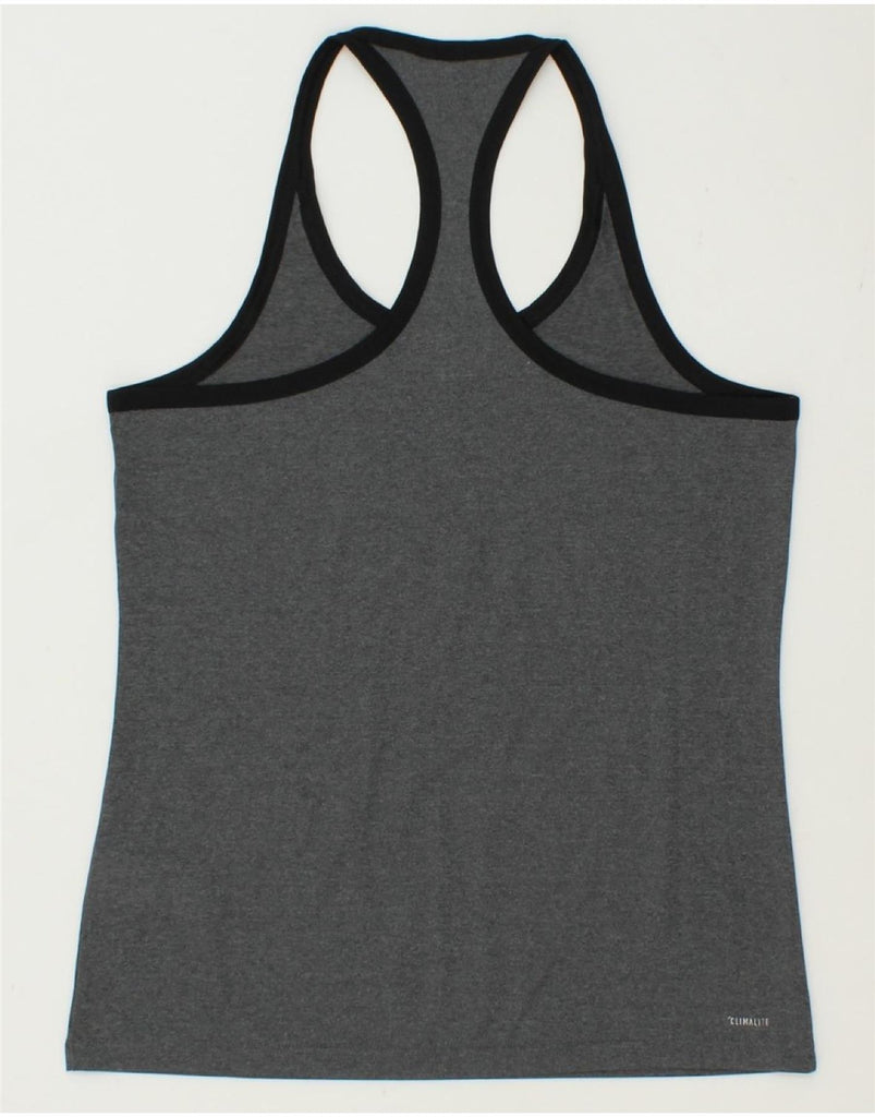 ADIDAS Womens Graphic Vest Top UK 8/10 Small Grey Polyester Vintage Adidas and Second-Hand Adidas from Messina Hembry 