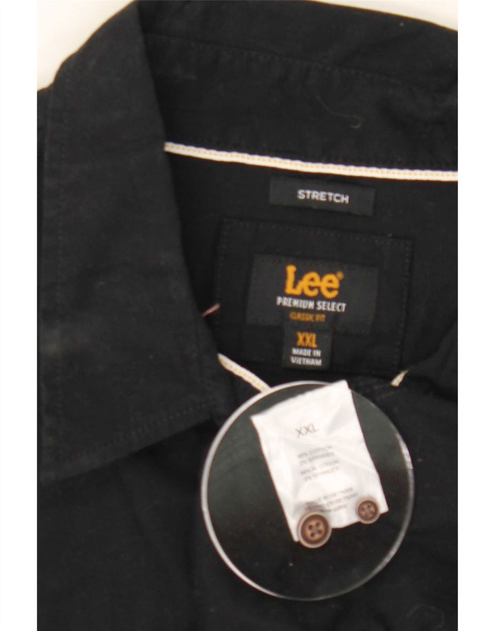 Lee Mens Stretch Shirt 2XL Black Cotton