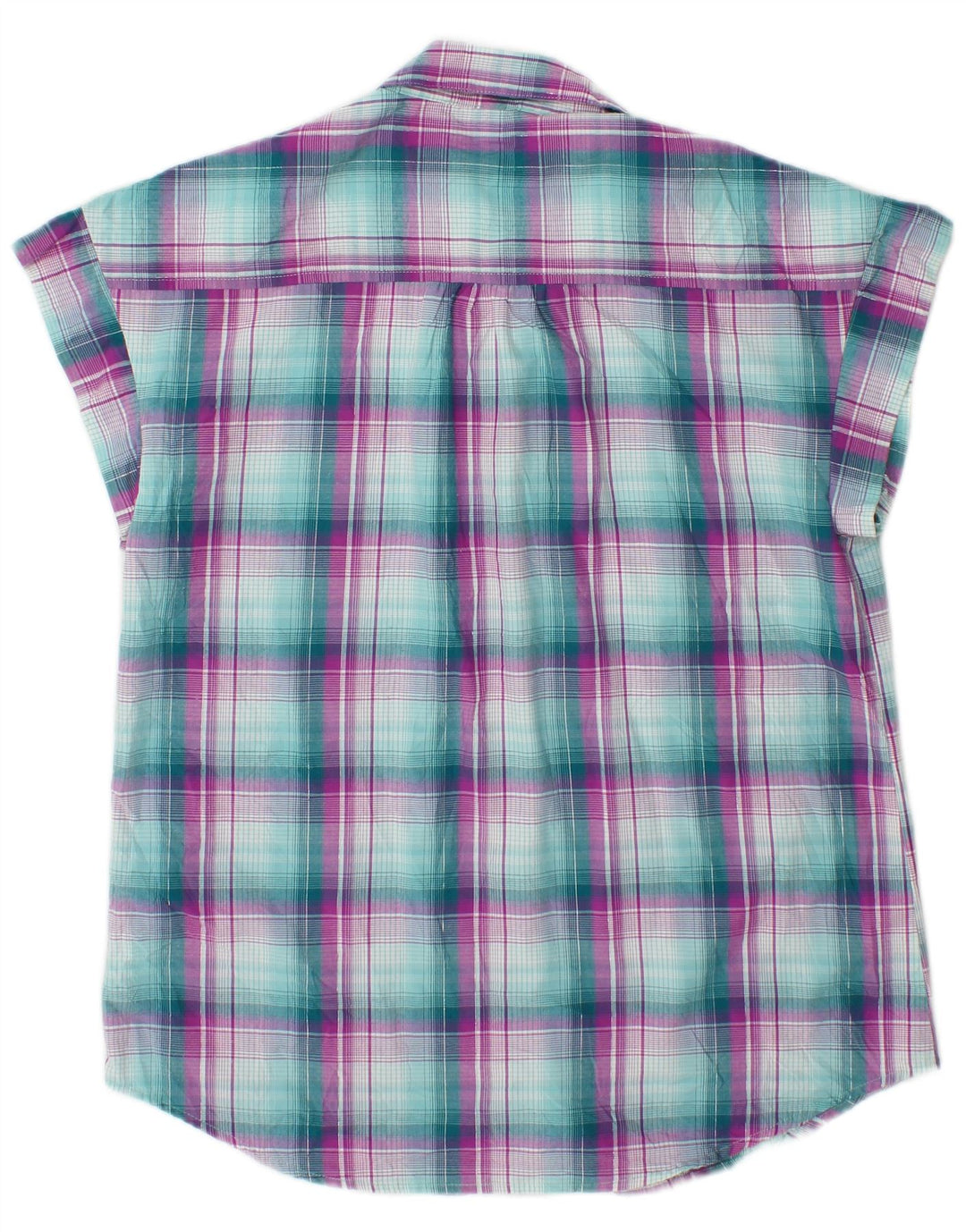 Lee Womens Riders Sleeveless Shirt UK 14 Medium Green Check Polyester