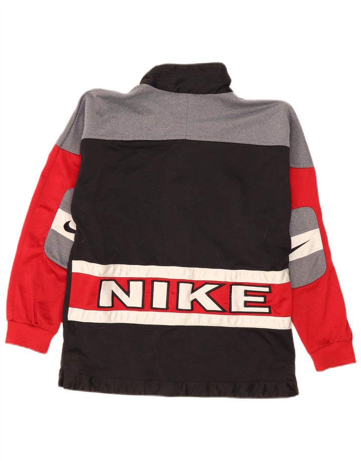 Nike Boys Graphic Tracksuit Top Jacket 12-13 Years Large Black Colourblock