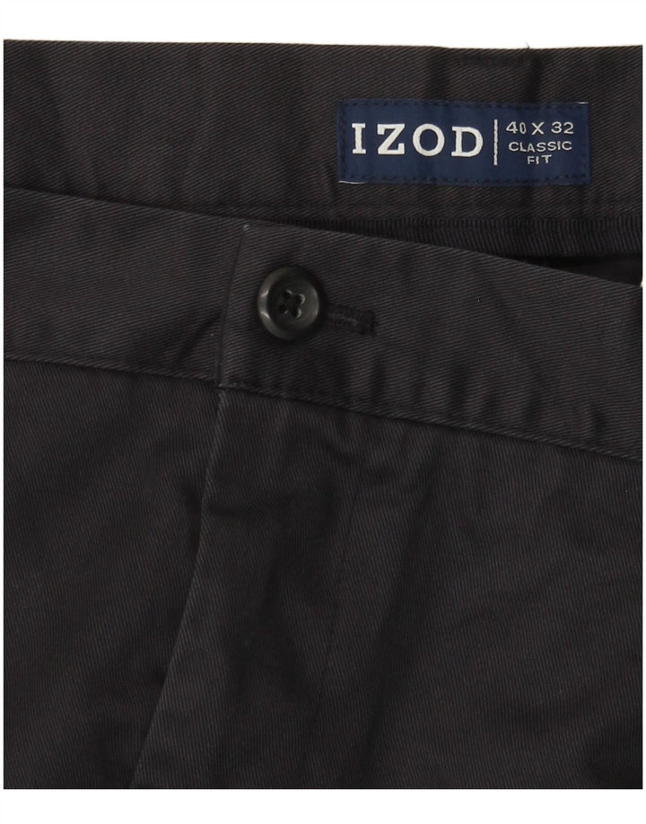 IZOD Mens Classic Fit Cropped Trousers W40 L25 Navy Blue