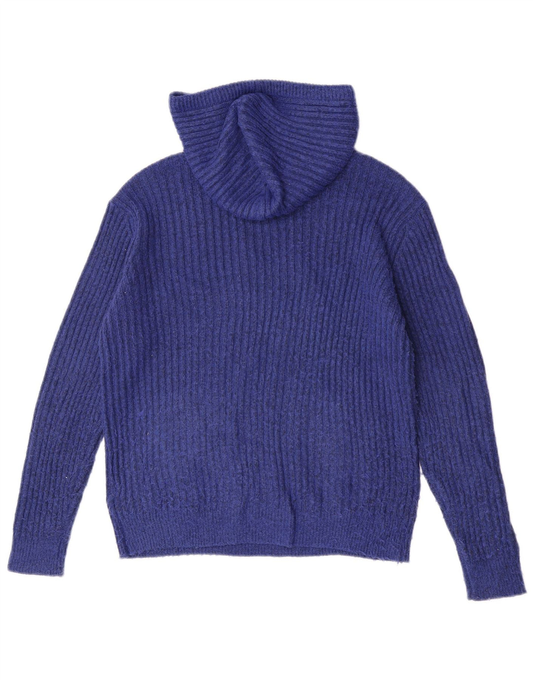 Marks & Spencer Womens Hooded Jumper Sweater UK 14 Medium Blue Flecked