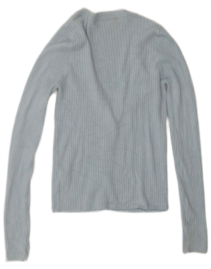 Zara Womens Cardigan Sweater UK 12 Medium Blue Rayon