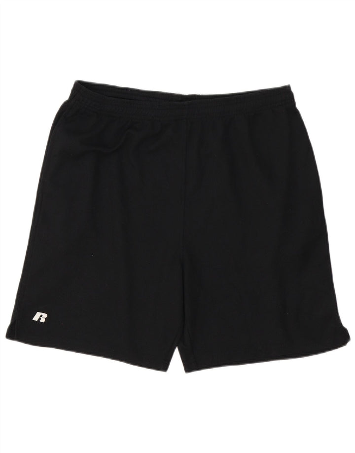 RUSSELL ATHLETIC Mens Sport Shorts Medium Black Polyester