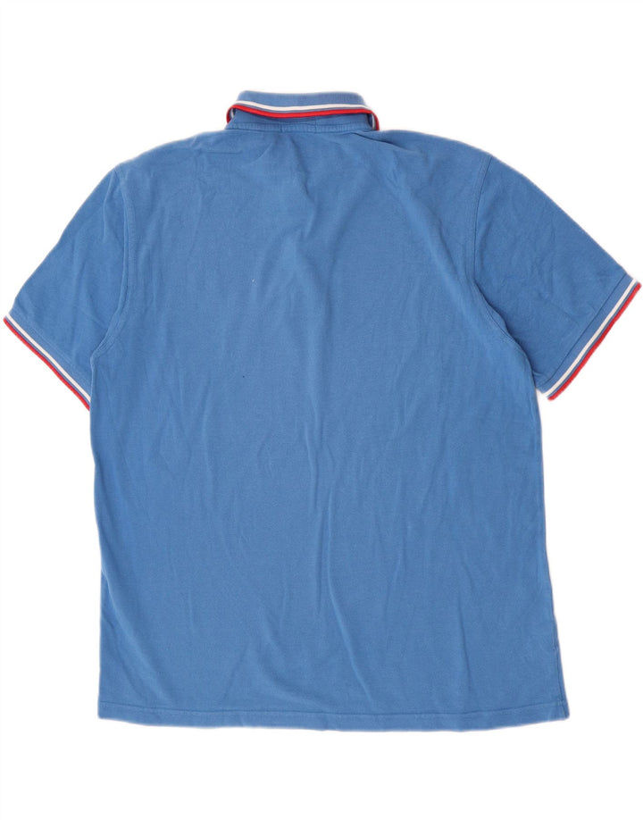 Fred Perry Mens Polo Shirt XL Blue Striped Cotton