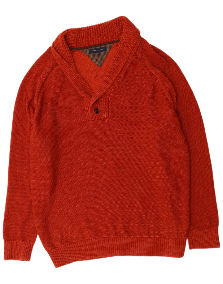 Tommy Hilfiger Mens Shawl Neck Jumper Sweater 4XL Red Cotton