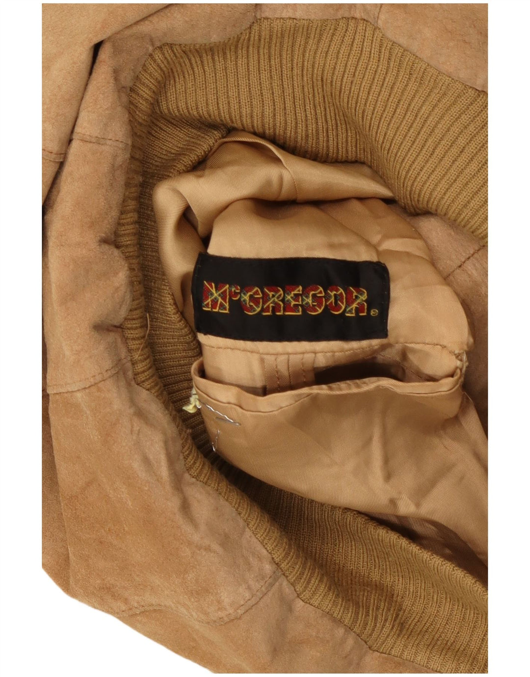MCGREGOR Mens Suede Bomber Jacket UK 36 Small Beige