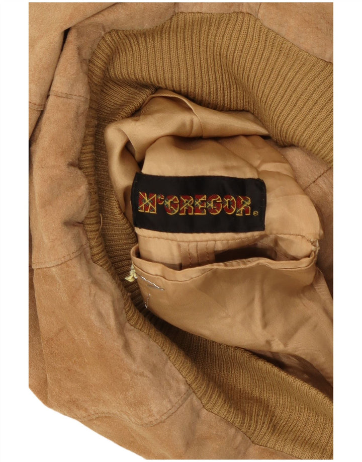 MCGREGOR Mens Suede Bomber Jacket UK 36 Small Beige