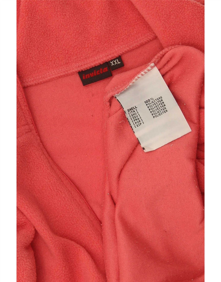 Invicta Womens Zip Neck Fleece Jumper 2XL Red Polyester