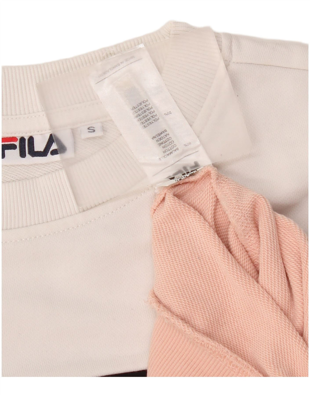 Fila Womens Graphic Sweatshirt Jumper UK 10 Small Pink Colourblock