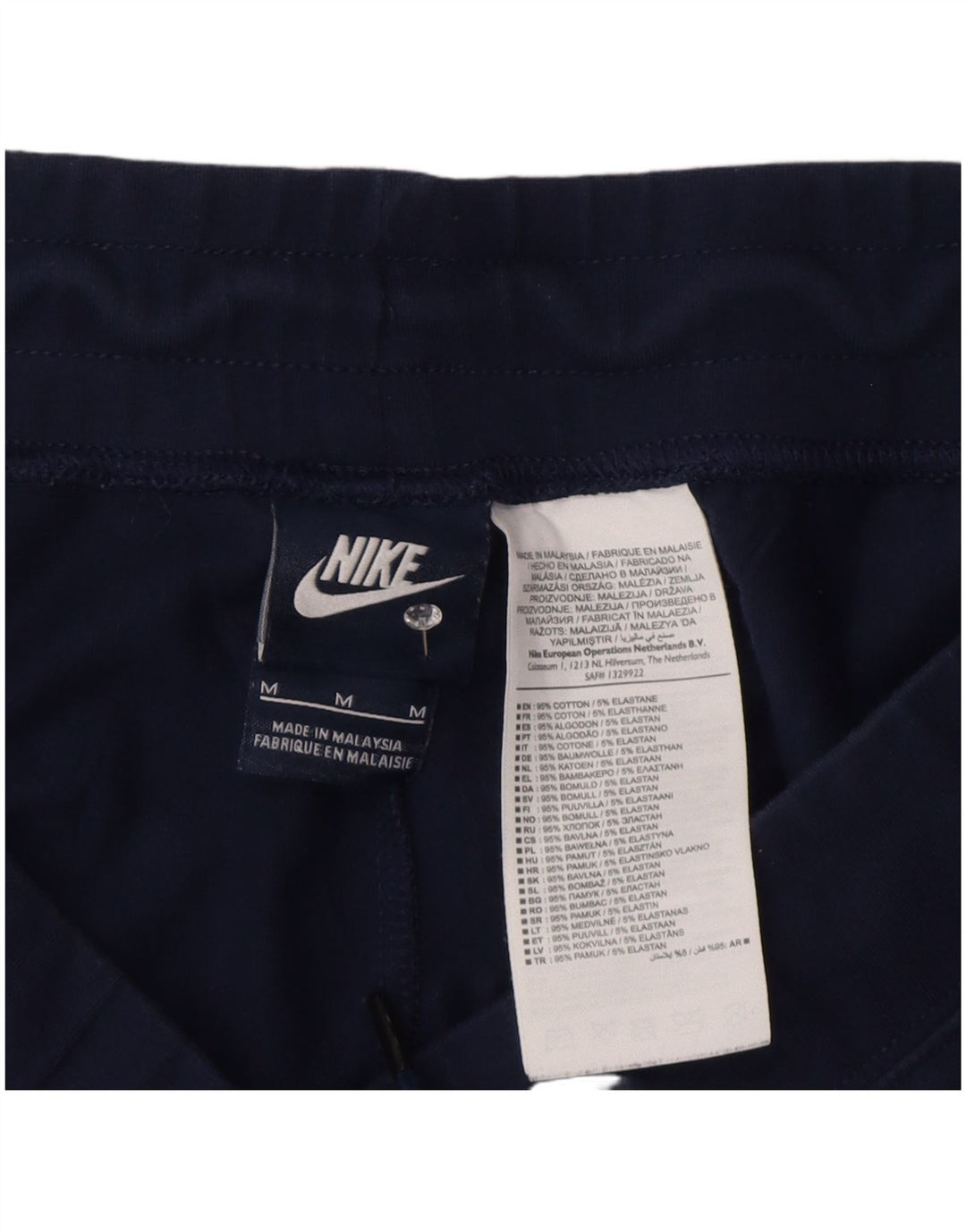 Nike Womens Tracksuit Trousers Joggers UK 14 Medium Navy Blue Colourblock