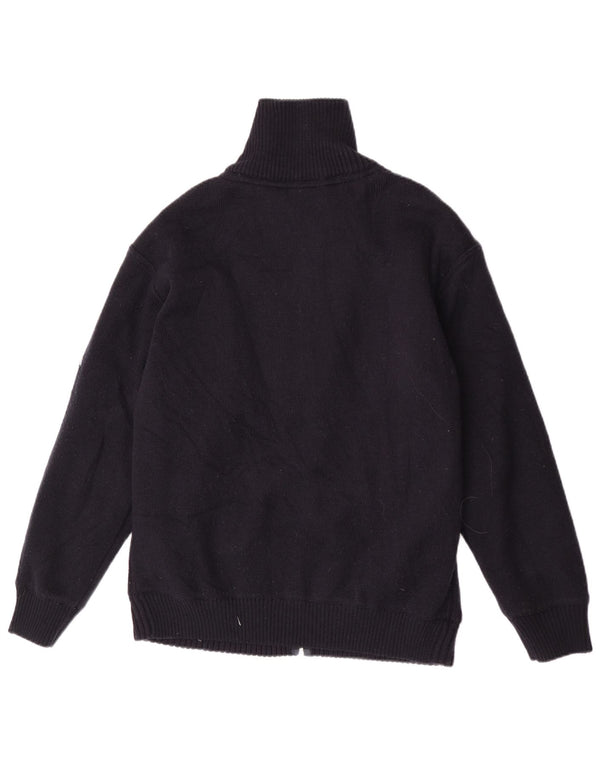 Vintage Mens Cardigan Sweater XL Navy Blue Merino Wool