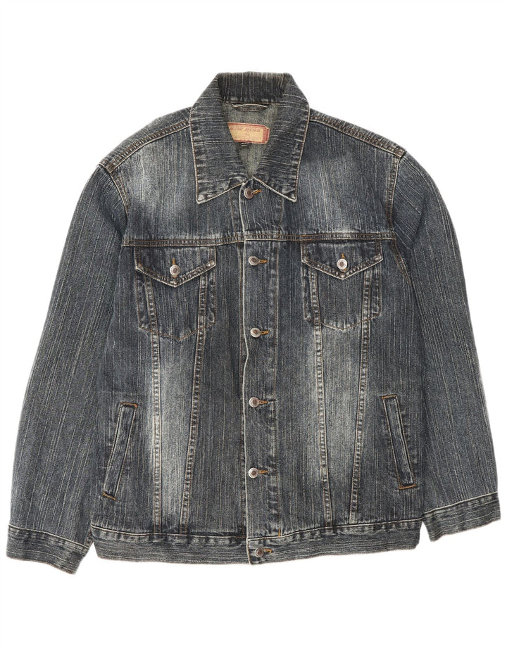 Vintage Mens Denim Jacket UK 44 2XL Navy Blue Cotton