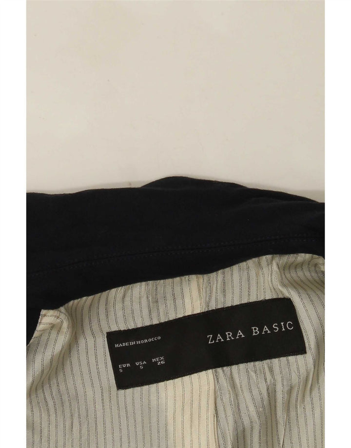 Zara Womens 1 Button Blazer Jacket UK 10 Small Navy Blue