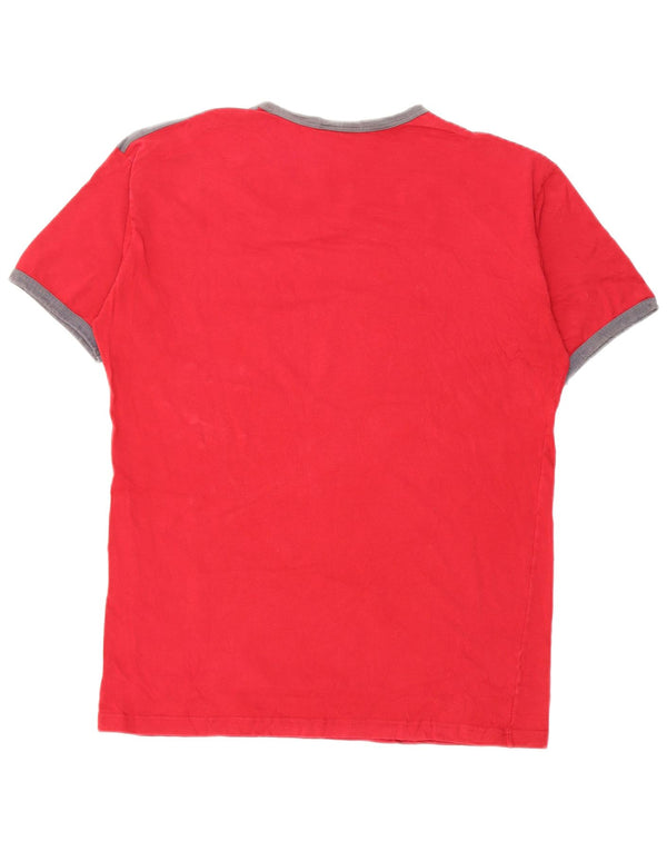 Puma Mens Graphic T-Shirt Top XL Red Colourblock Cotton