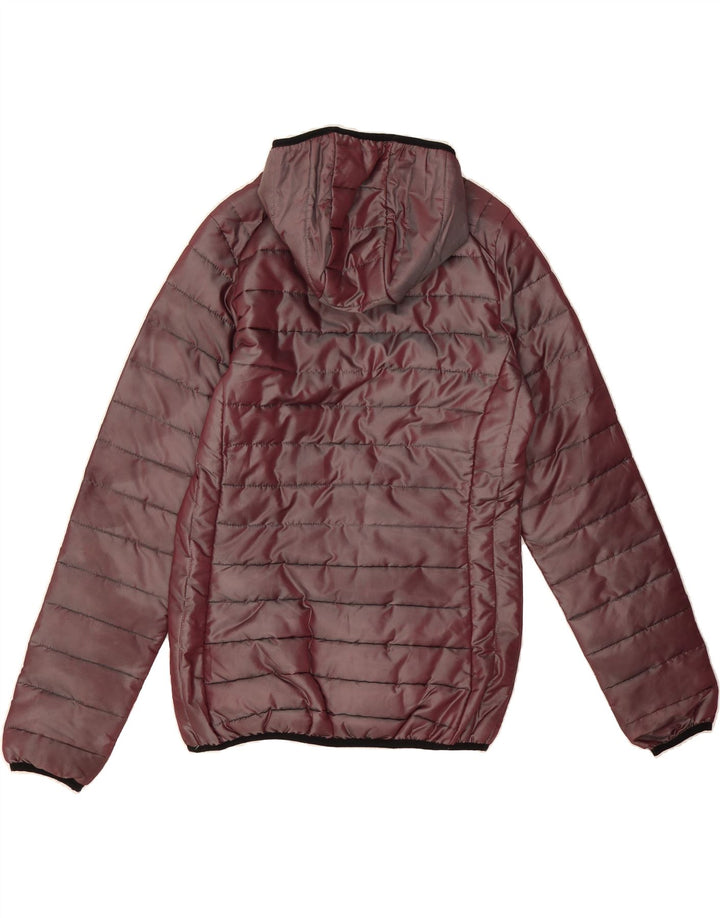 ELLESSE Womens Hooded Padded Jacket UK 10 Small Burgundy Nylon Vintage Ellesse and Second-Hand Ellesse from Messina Hembry 