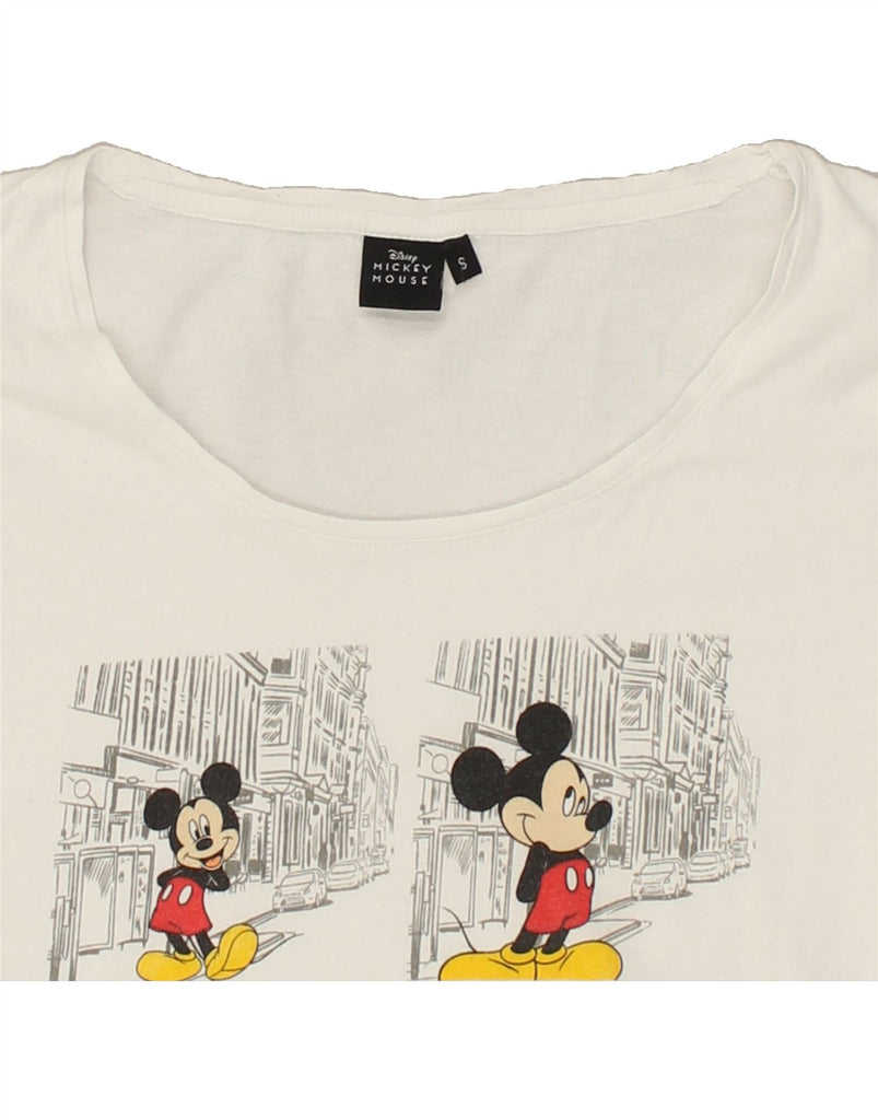 DISNEY Womens Mickey Mouse Graphic T-Shirt Top UK 10 Small White | Vintage Disney | Thrift | Second-Hand Disney | Used Clothing | Messina Hembry 