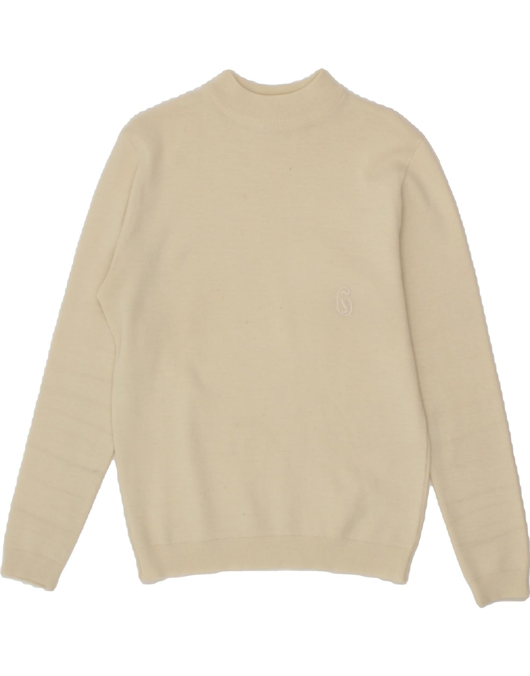 VINTAGE Womens Turtle Neck Jumper Sweater UK 14 Large Off White Vintage Vintage and Second-Hand Vintage from Messina Hembry 