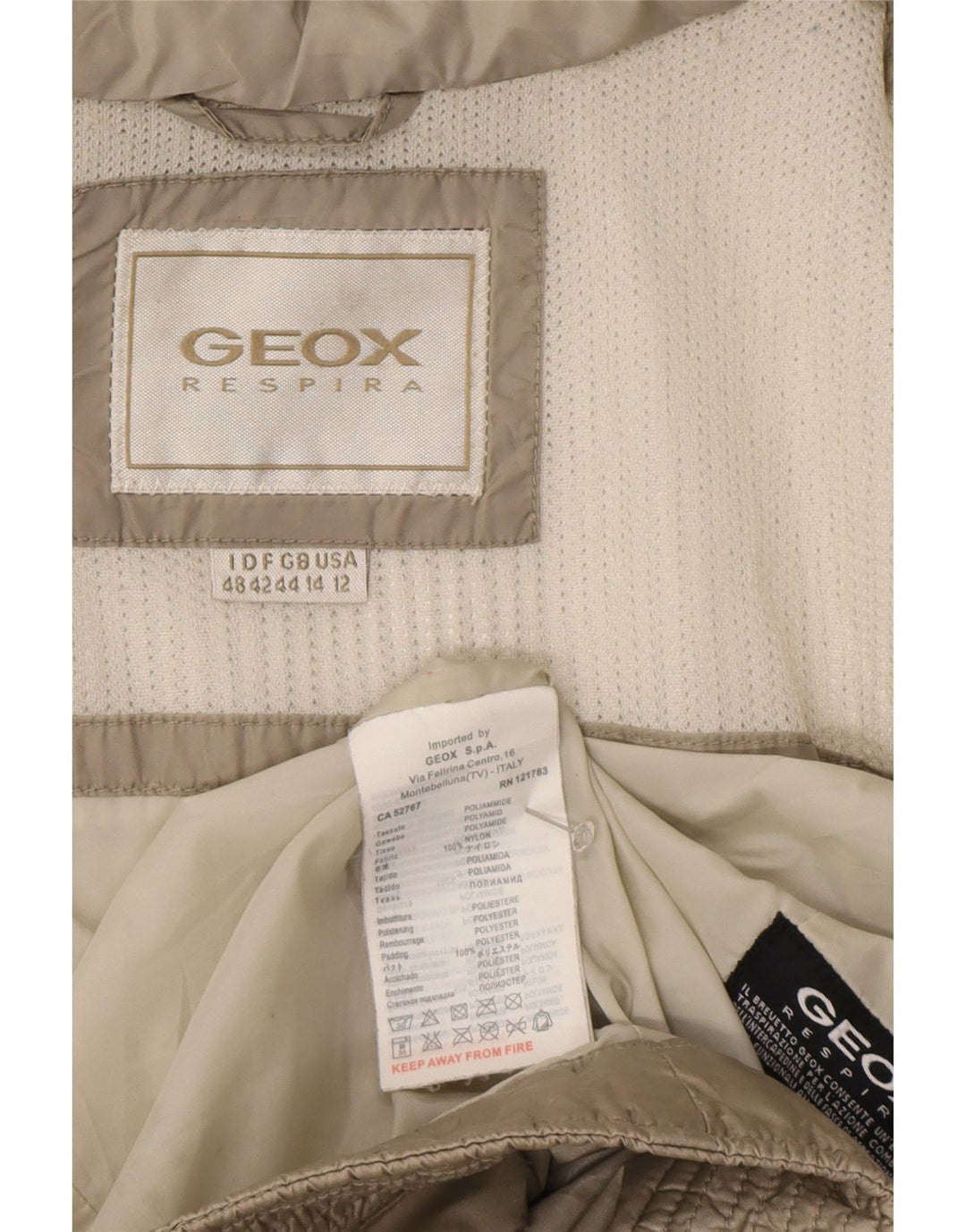 Geox Womens Respira Padded Jacket UK 14 Large Grey Polyamide