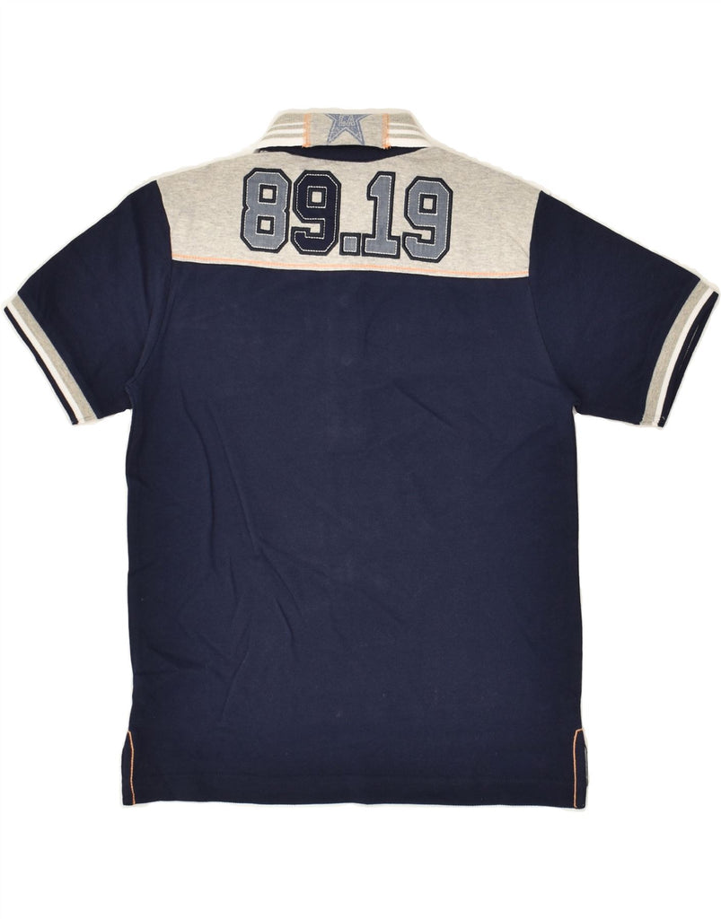 GEOX Boys Respira Graphic Polo Shirt 9-10 Years Navy Blue Colourblock | Vintage Geox | Thrift | Second-Hand Geox | Used Clothing | Messina Hembry 