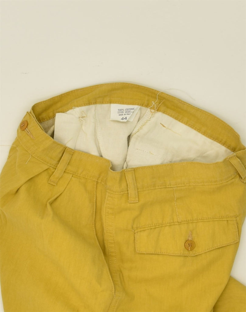 VINTAGE Womens Pegged Casual Shorts IT 44 Medium W28 Yellow Cotton | Vintage Vintage | Thrift | Second-Hand Vintage | Used Clothing | Messina Hembry 