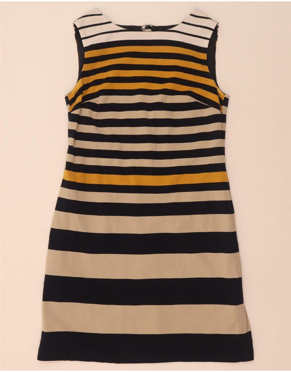 Marks & Spencer Womens Sheath Dress UK 14 Medium Navy Blue Striped