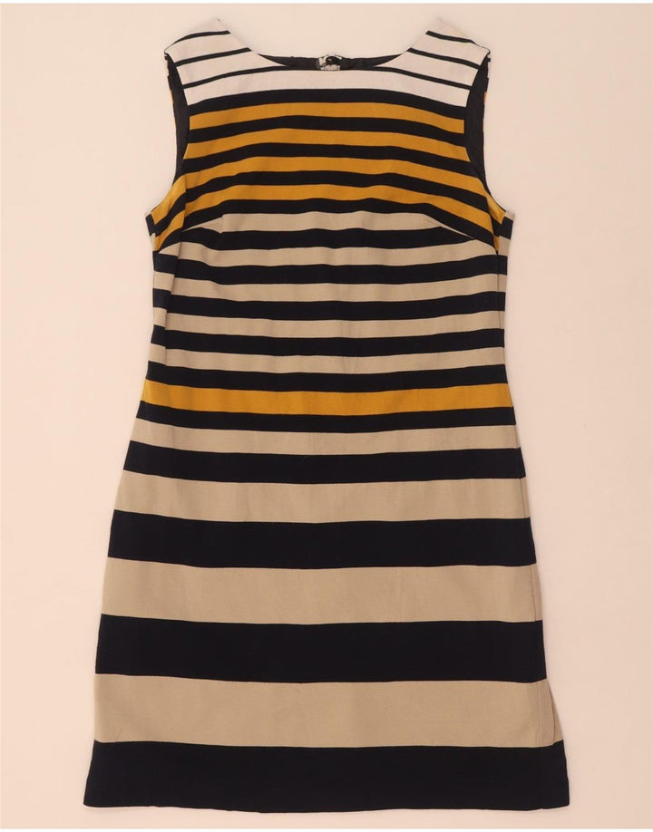 Marks & Spencer Womens Sheath Dress UK 14 Medium Navy Blue Striped