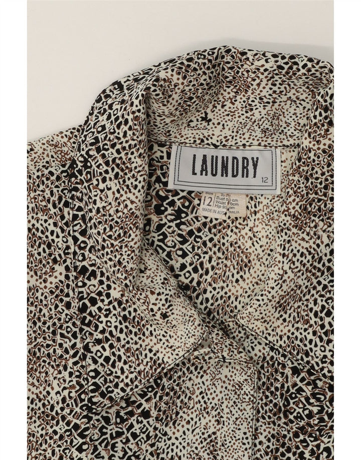 LAUNDRY Womens Shirt Blouse UK 12 Medium Grey Animal Print Vintage LAUNDRY and Second-Hand LAUNDRY from Messina Hembry 