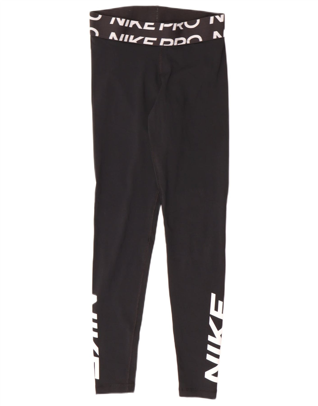 Nike Womens Dri Fit Graphic Leggings UK 10 Small Black Polyester Sports