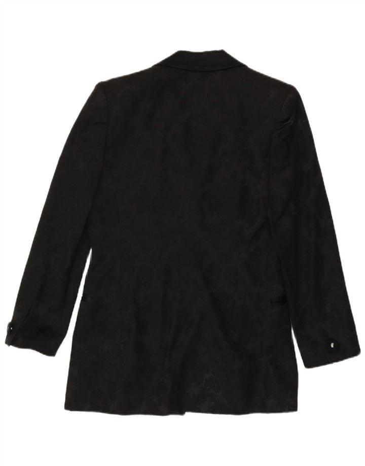 Sfarzo Womens 1 Button Blazer Jacket IT 42 Medium Black Floral Acrylic