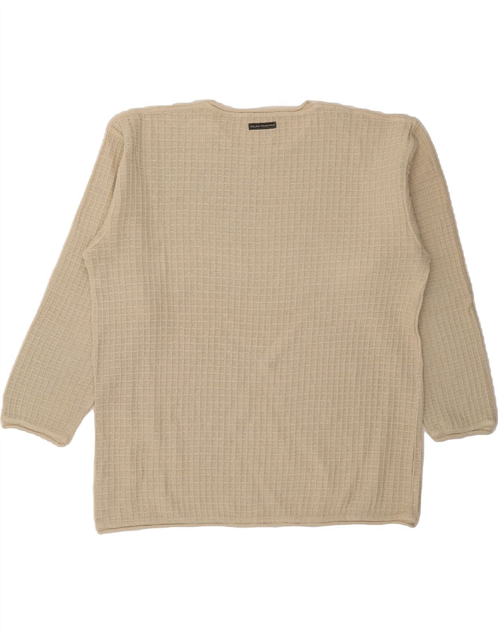 THINK PINK Womens Boat Neck Jumper Sweater UK 18 XL Off White Vintage Think Pink and Second-Hand Think Pink from Messina Hembry 