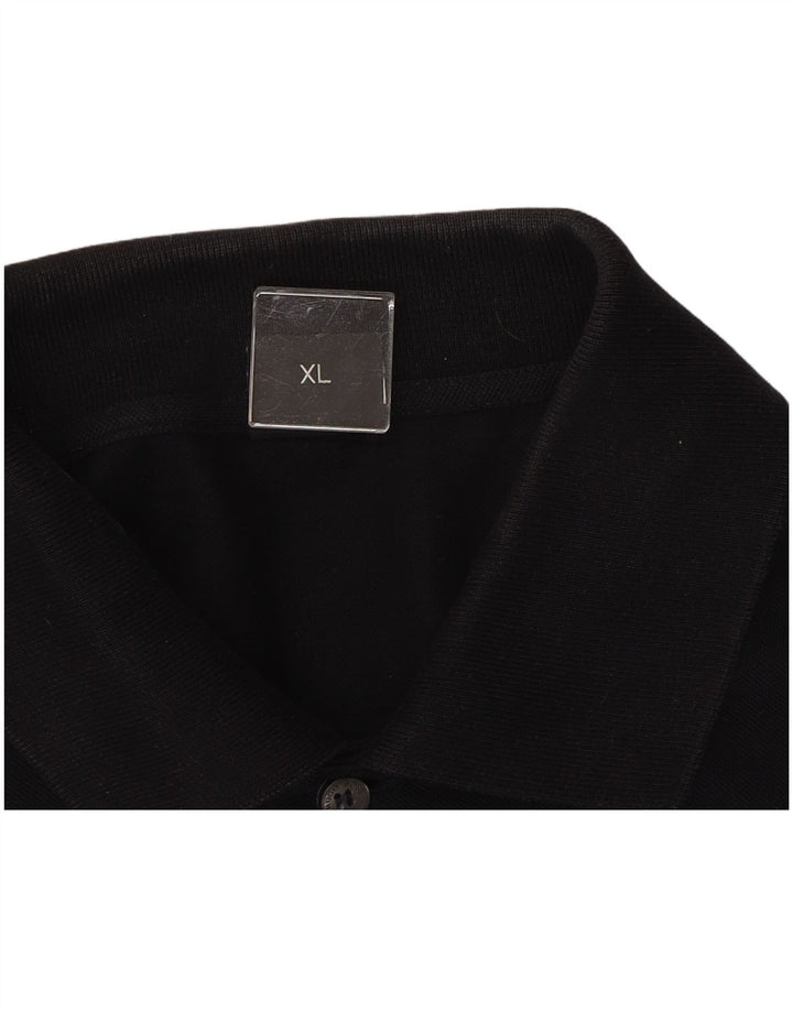 HUGO BOSS Mens Polo Shirt XL Black Cotton