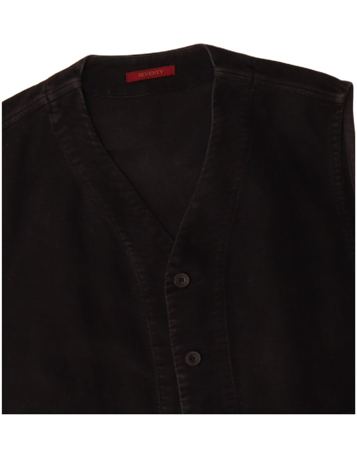 SEVENTY Mens Waistcoat Medium Black