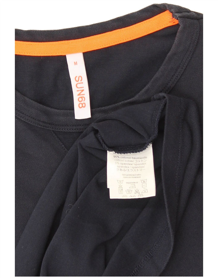 Sun68 Mens T-Shirt Top Medium Navy Blue Cotton