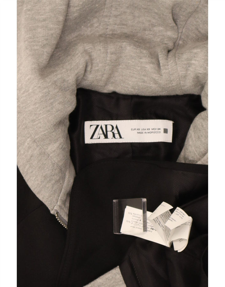 Zara Womens Oversized Hooded Blazer Jacket UK 6 XS Black Colourblock