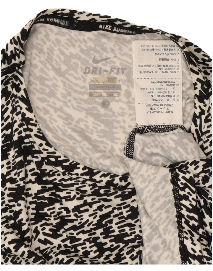 Nike Womens Dri Fit T-Shirt Top UK 6 XS Black Flecked Polyester