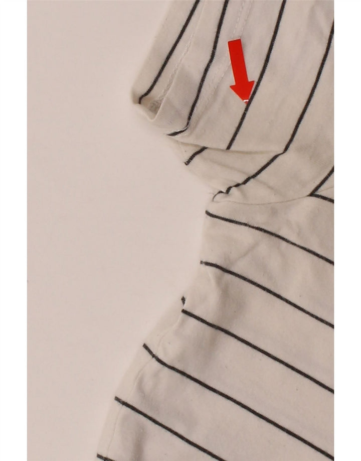 LEVI'S Mens T-Shirt Top Medium White Striped Cotton Vintage Levi's and Second-Hand Levi's from Messina Hembry 
