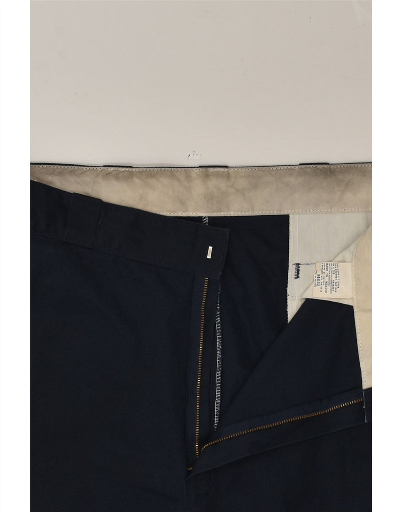 DICKIES Mens Straight Casual Trousers W38 L32 Navy Blue Polyester | Vintage Dickies | Thrift | Second-Hand Dickies | Used Clothing | Messina Hembry 