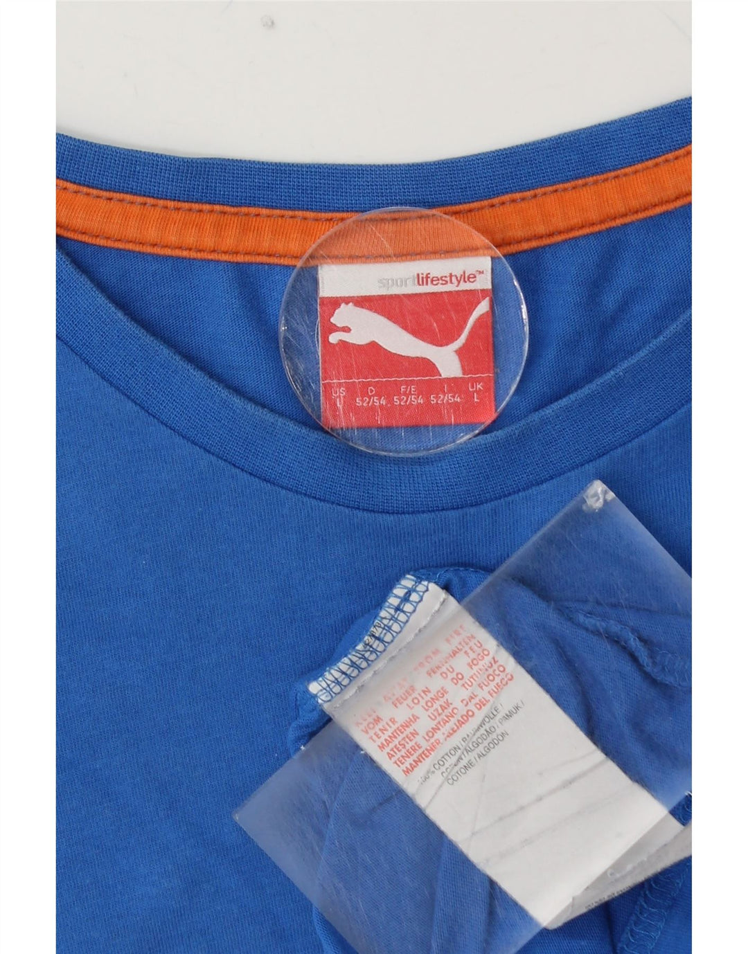 PUMA Mens Graphic T-Shirt Top Large Blue Cotton