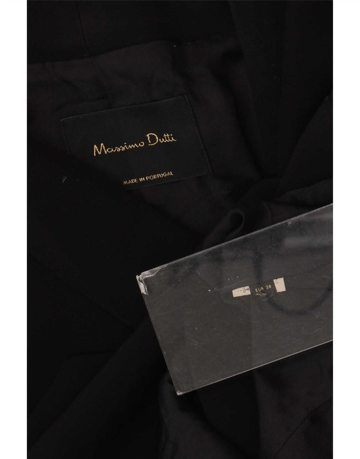 Massimo Dutti Womens Double Breasted Coat EU 38 Small Navy Blue