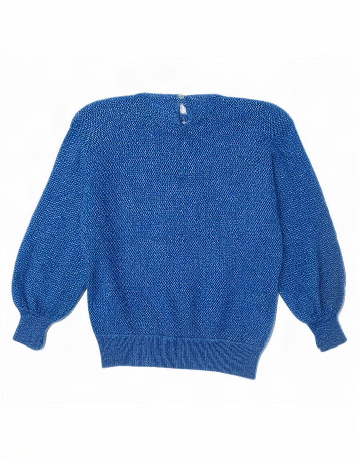 Vintage Womens Crew Neck Jumper Sweater UK 16 Large Blue