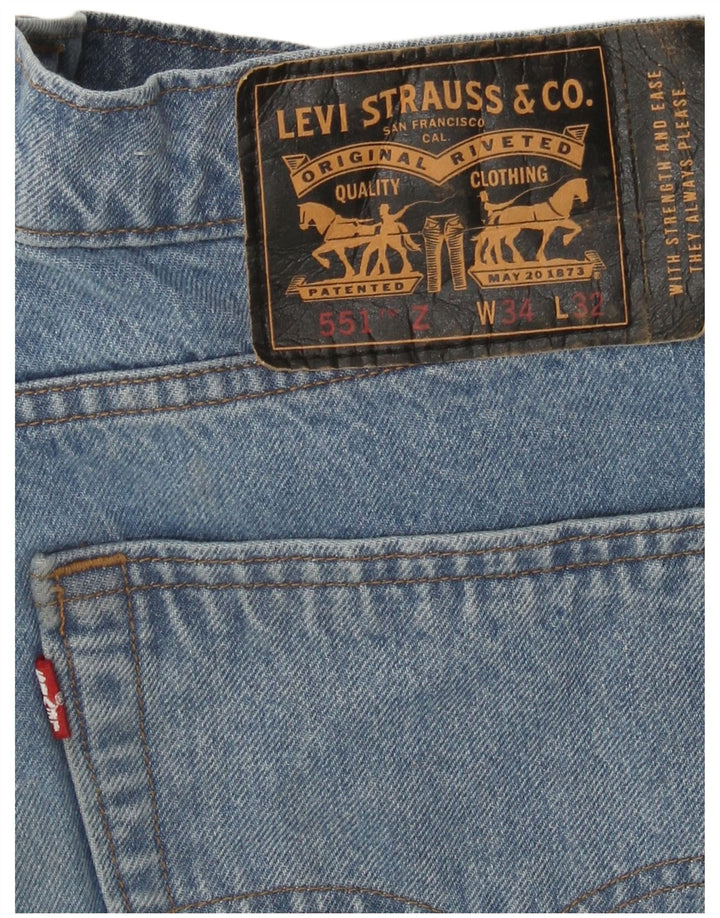 Levi's Mens 551 Straight Jeans W34 L32 Blue Cotton