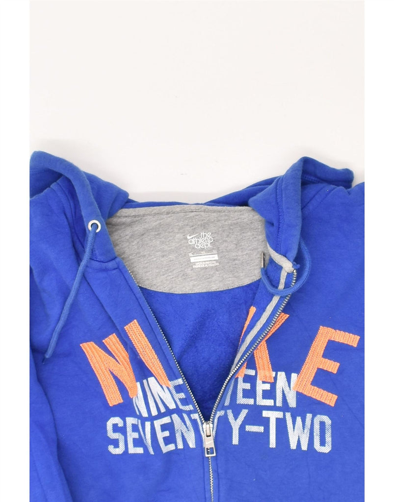 NIKE Mens Graphic Zip Hoodie Sweater XL Blue Cotton Vintage Nike and Second-Hand Nike from Messina Hembry 