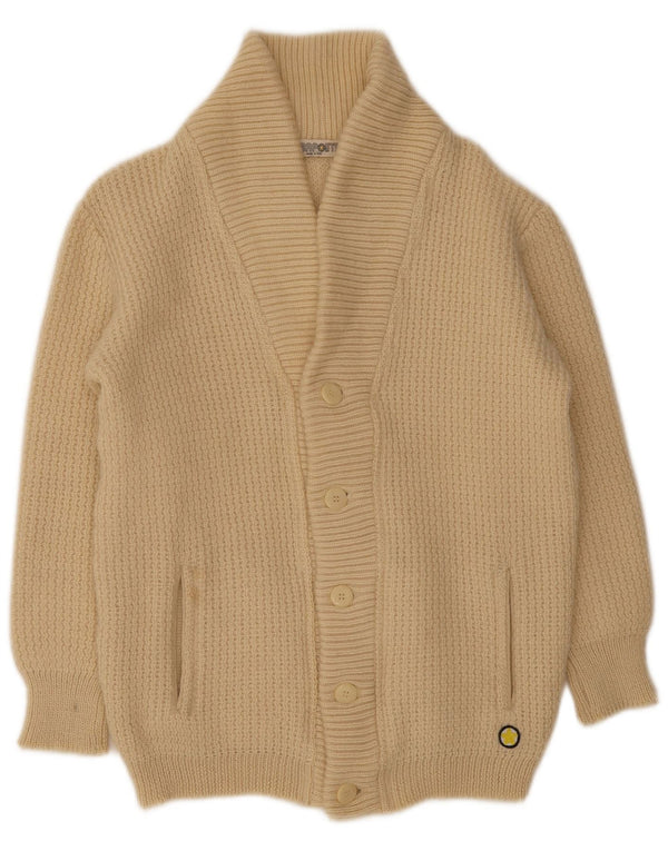 Vintage Mens Cardigan Sweater IT 50 Medium Beige Wool