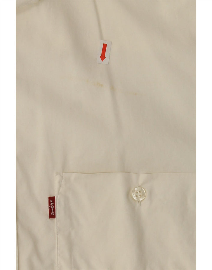 LEVI'S Mens Short Sleeve Shirt XL Off White Cotton Vintage Levi's and Second-Hand Levi's from Messina Hembry 