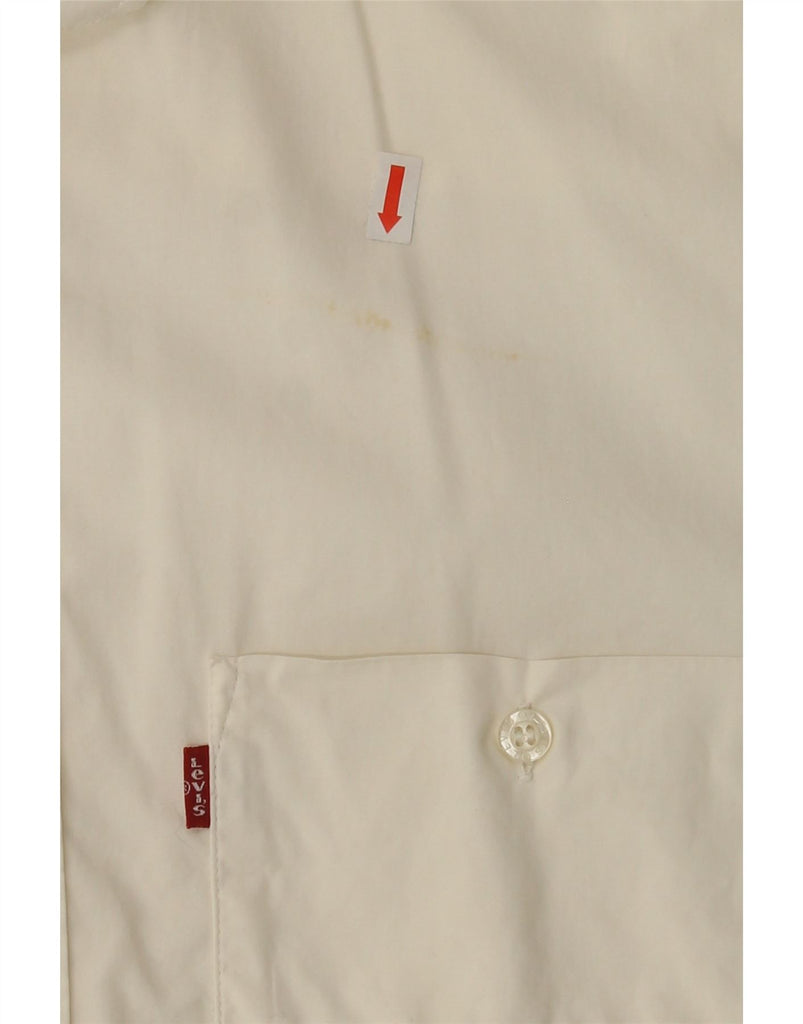 LEVI'S Mens Short Sleeve Shirt XL Off White Cotton Vintage Levi's and Second-Hand Levi's from Messina Hembry 